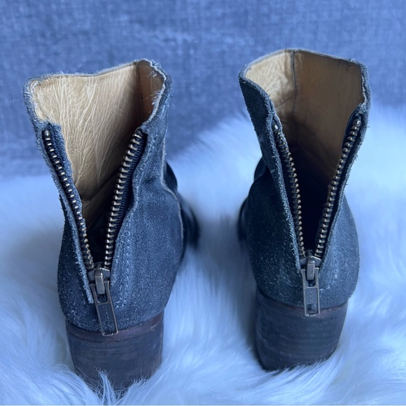 Bed Stu Arcane Boots Womens Sz 6.5 Gray Leather Ankle Zip Ruched Distressed Boho - Picture 7 of 15